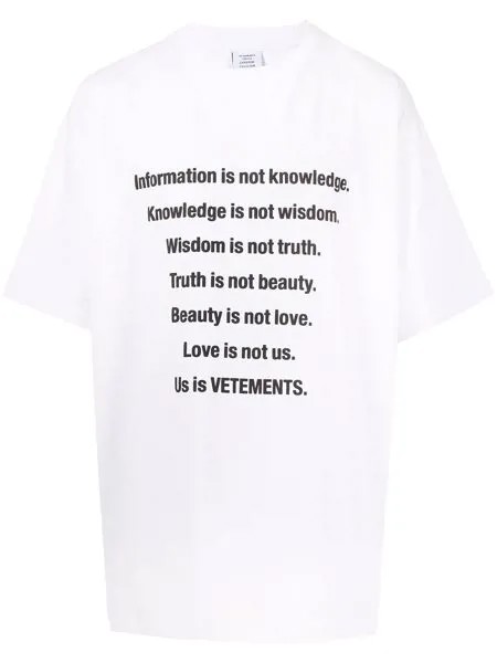 VETEMENTS Information slogan-print T-shirt