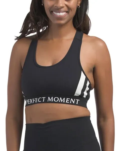 Топ для фитнеса с бюстгальтером Stripes Stars Perfect Moment, черный