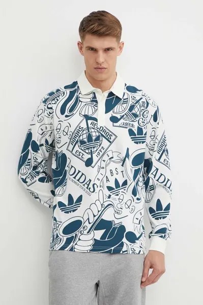 Лонгслив из хлопка adidas Originals, бежевый
