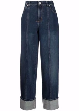 Alexander McQueen широкие джинсы с контрастной строчкой