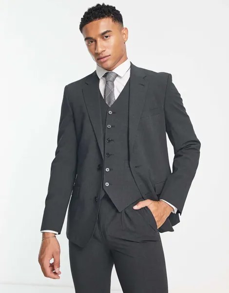 Темно-серый пиджак из эластичной ткани премиум-класса Noak 'Camden'