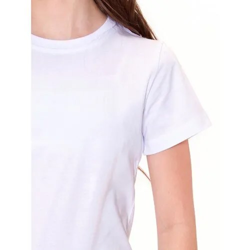 Детская подростковая однотонная базовая белая футболка для девочки и мальчика 100% хлопок / Повседневная футболка / размер 92-98/ 2 года