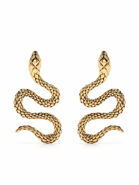 Alberta Ferretti серьги-подвески с декором в виде змеи