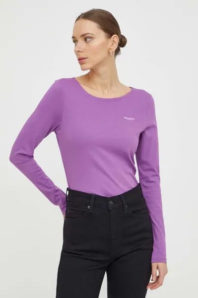 Хлопковый топ с длинными рукавами Marc O'Polo, фиолетовый