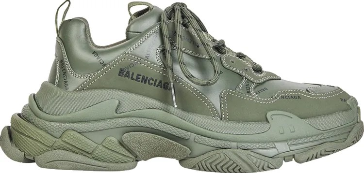 Кроссовки Balenciaga Triple S Sneaker Allover Logo - Dark Green, зеленый
