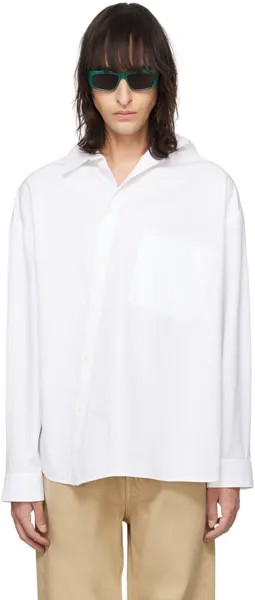 Рубашка Les Sculptures 'La chemise Cuadro' белого цвета Jacquemus