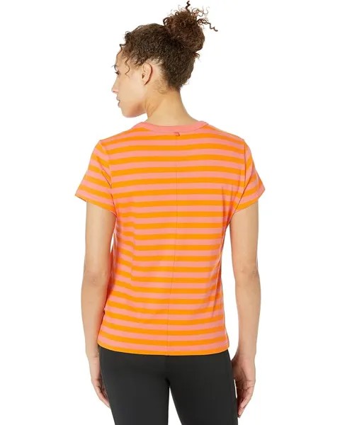 Футболка Outerknown Sojourn Boy Tee, цвет Citrus/Bright Coral Stripe