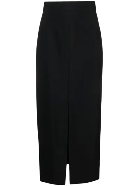 Alexander McQueen шерстяная юбка миди, черный