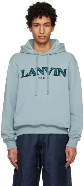 Синий худи с капюшоном Lanvin