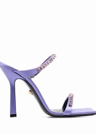 Versace атласные мюли со стразами