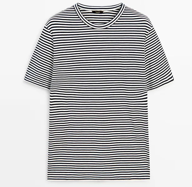 Футболка Massimo Dutti Short Sleeve Striped, синий
