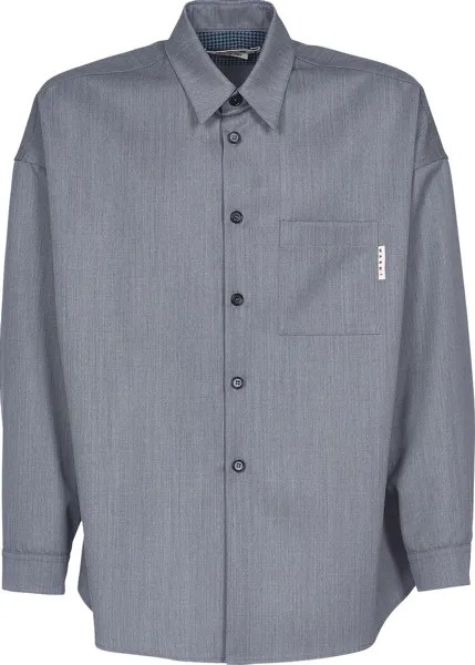 Рубашка Marni Long-Sleeve Shirt 'Silver', серебряный