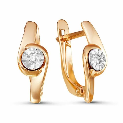 Серьги Del'ta, комбинированное золото, 585 проба