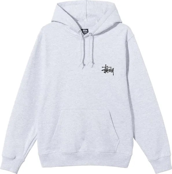 Худи Stussy Basic Logo Hoodie 'Ash Heather', серый