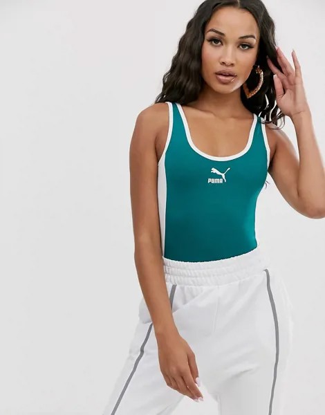 Зеленое классическое боди Puma-Зеленый
