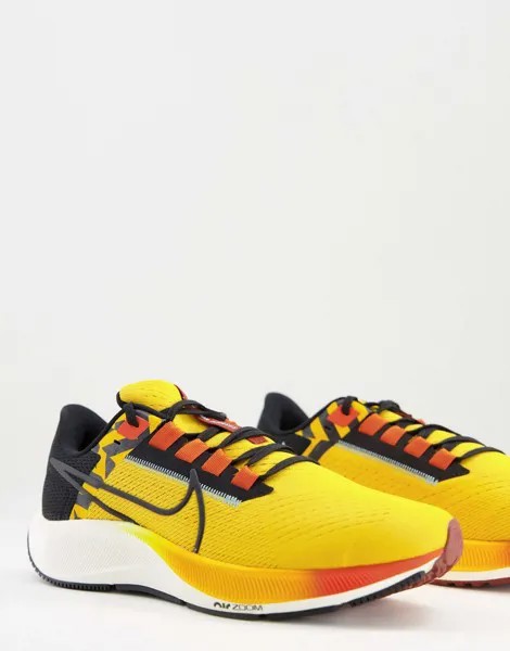 Ярко-желтые кроссовки Nike Running Air Zoom Pegasus 38 Ediken-Желтый