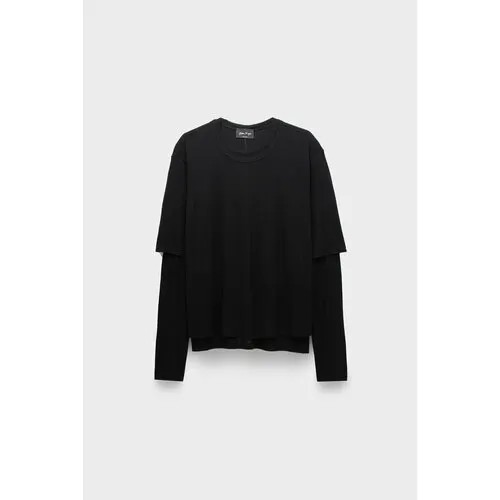 Лонгслив Andrea Ya'aqov double layer crewneck, размер 48, , чёрный