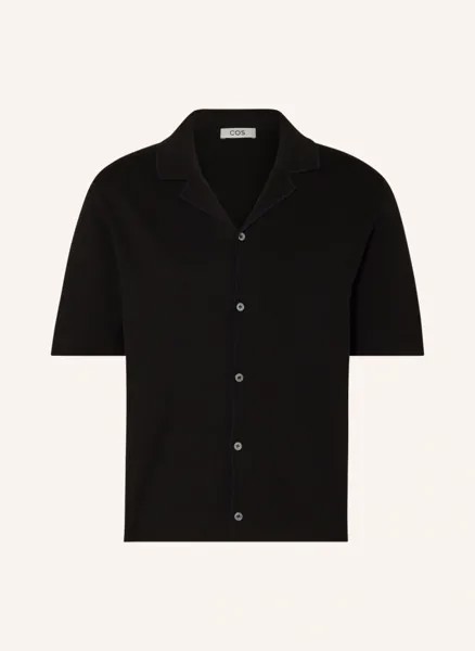 Курортная рубашка классического кроя из трикотажа  Cos, черный