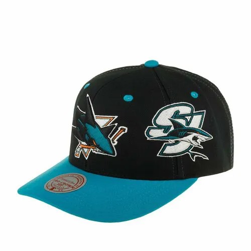 Бейсболка Mitchell & Ness, размер 0, черный/бирюзовый