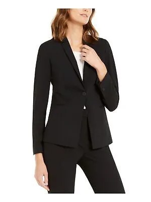 ELIE TAHARI Женский черный эластичный пиджак для работы на одной пуговице 0