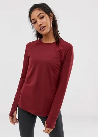 Лонгслив с сетчатой вставкой на спине ASOS 4505-Красный