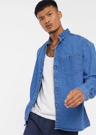 Выбеленная джинсовая куртка ASOS DESIGN-Синий