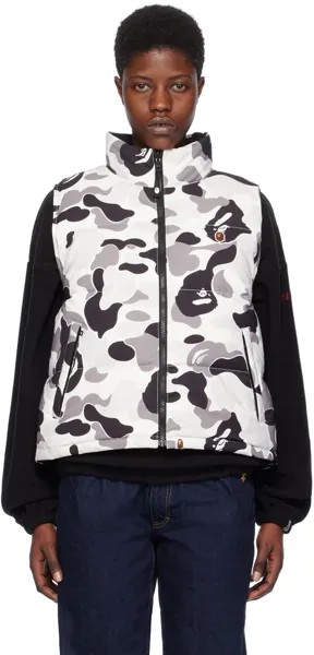 Серый Двусторонний пуховик ABC Camo Серый Bape