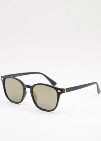 Узкие солнцезащитные очки черного цвета River Island-Черный цвет