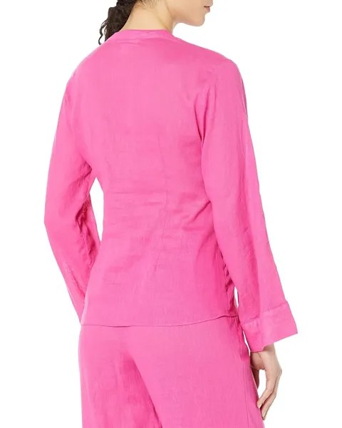 Блуза Michael Kors Solid Long Sleeve Tie Blouse, цвет Cerise