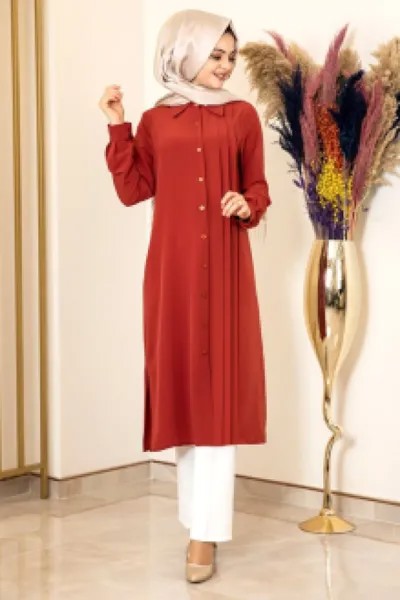 Блуза мусульманская женская Fashion Showcase FSC2074 коричневая 48 (доставка из-за рубежа)