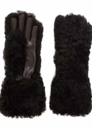Bottega Veneta фактурные перчатки с контрастными вставками
