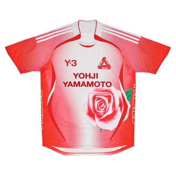 Футболка Y-3 x Palace Football T-Shirt 'White/Red', белый
