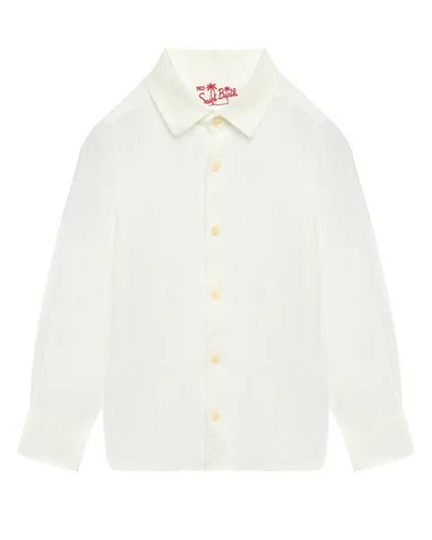 Льняная рубашка с длинными рукавами, белая Saint Barth