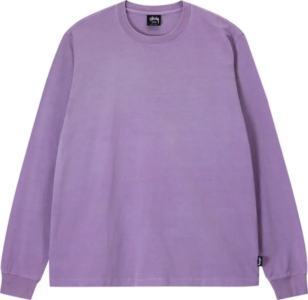 Лонгслив Stussy Pigment Dyed Long-Sleeve Crew 'Lavender', фиолетовый