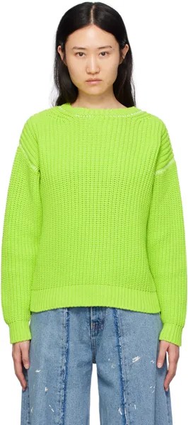 Зеленый воздушный свитер Mm6 Maison Margiela