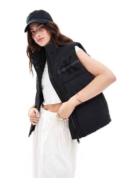 Пуховик с логотипом Chenille Calvin Klein Jeans, цвет CK Black