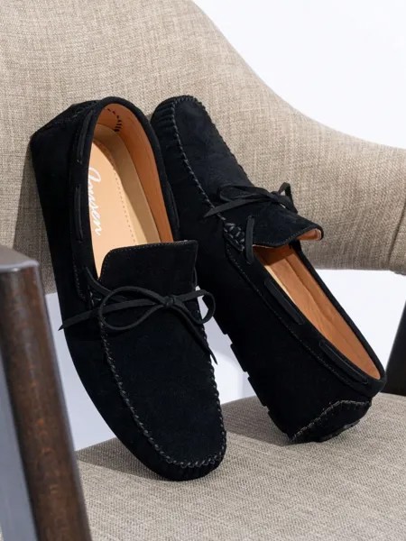 Лоферы замшевые Shoesmall, черный