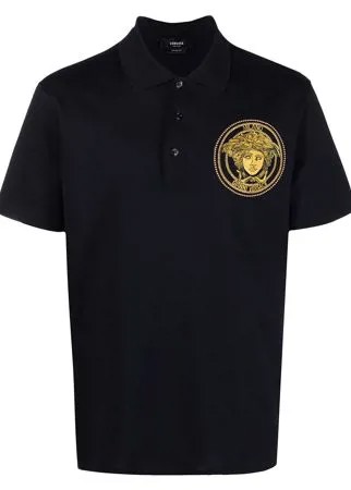 Versace рубашка поло с вышивкой Medusa