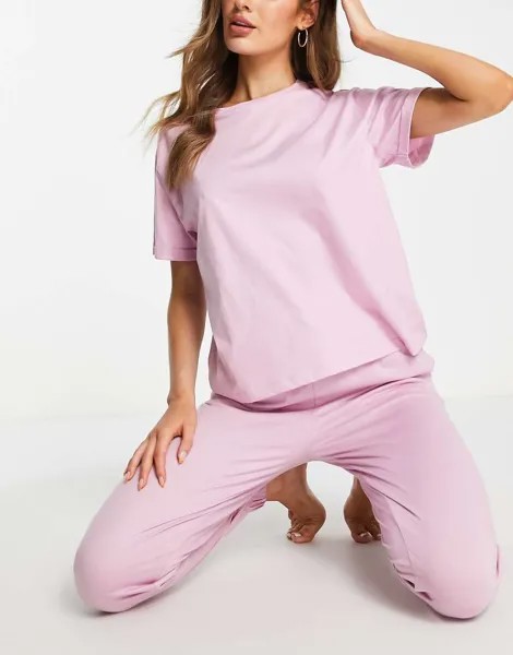 Розовая пижамная футболка из органического хлопка ASOS DESIGN – Выбирай и Комбинируй-Розовый цвет