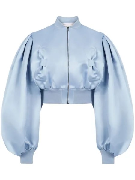 Nina Ricci укороченный атласный бомбер, синий