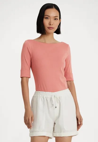 Базовая футболка Judy Elbow Sleeve Lauren Ralph Lauren, цвет pink mahogany