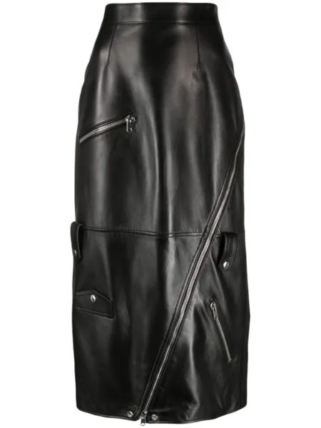 Alexander McQueen юбка с завышенной талией, черный