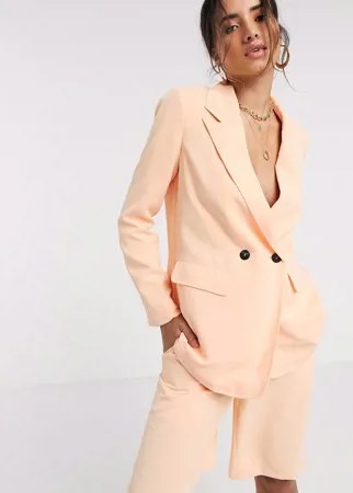 Эксклюзивный строгий пиджак персикового цвета Vero Moda-Оранжевый