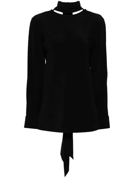 Helmut Lang шелковая блузка со съемным шарфом, черный