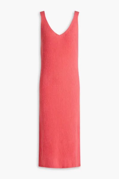Платье миди из кашемира в рубчик Naadam, розовый