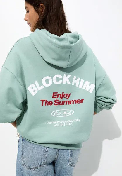 Толстовка с капюшоном PULL&BEAR, зеленый