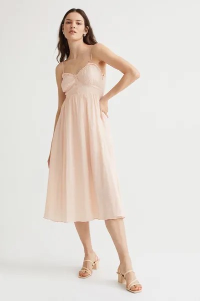 Платье на пуговицах H&M, светло-абрикосовый