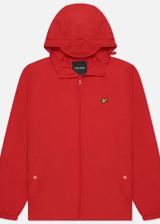Мужская куртка ветровка Lyle & Scott Zip Through Hooded, цвет красный, размер M
