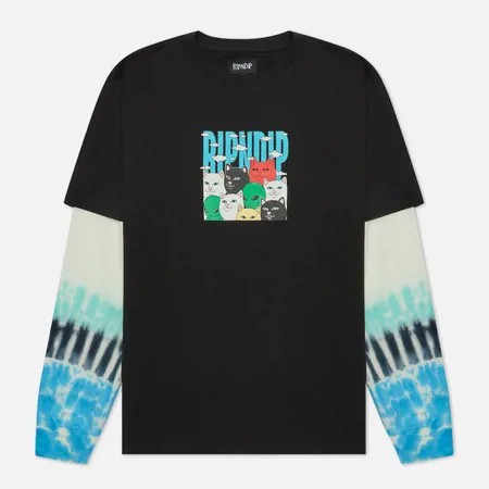 Мужской лонгслив RIPNDIP Bunched Up Double Sleeve, цвет чёрный, размер M