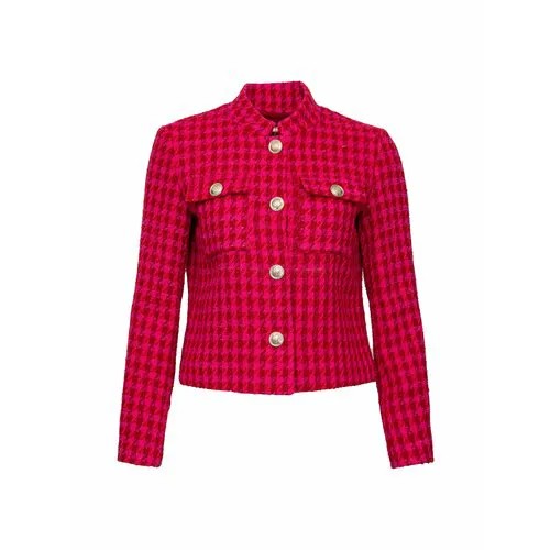 Пиджак LIU JO, укороченный, силуэт прямой, размер 42, розовый